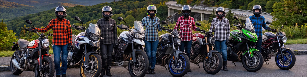 Ladies Motorcycle Flannel Shirt CE Certified - OZ MOTOGEAR - Oz Motogear