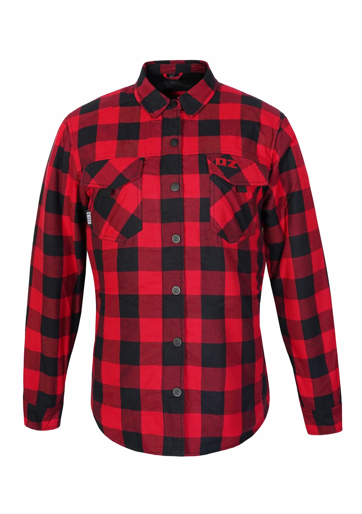 Highway66 Ladies Flannel Shirt Bright Red & Black - CE AA Certified - OZ MOTOGEAR