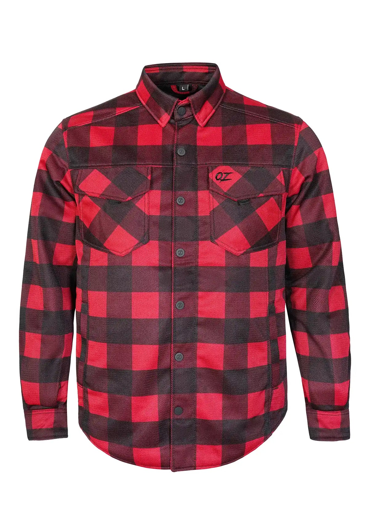 Men's Drifter Mesh Shirt Red Check - Level 2 Protected - OZ MOTOGEAR