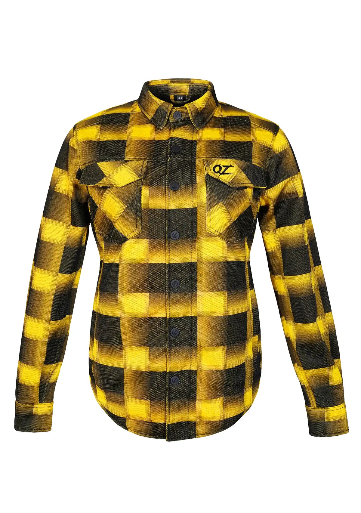 Ladies Drifter Mesh Shirt Golden Yellow Check - Level 2 Protected - OZ MOTOGEAR