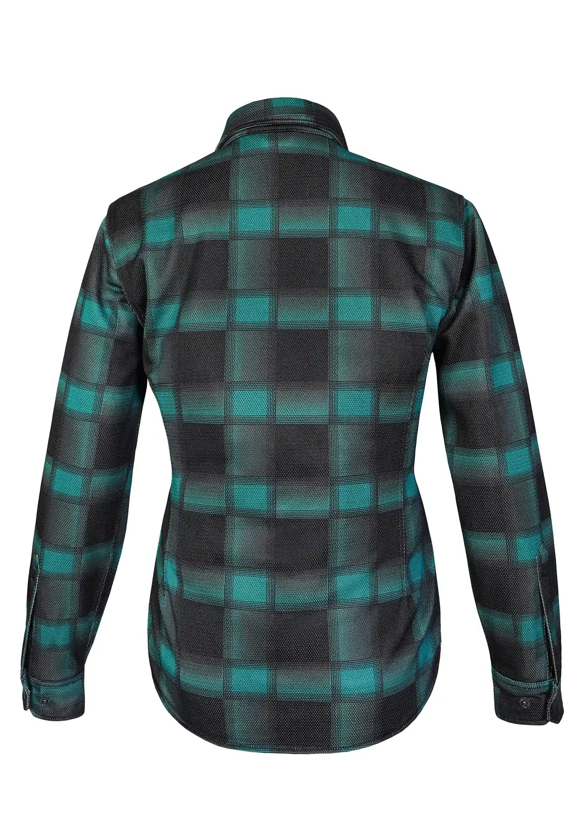 Ladies Drifter Mesh Shirt Emrald Check - Level 2 Protected - OZ MOTOGEAR
