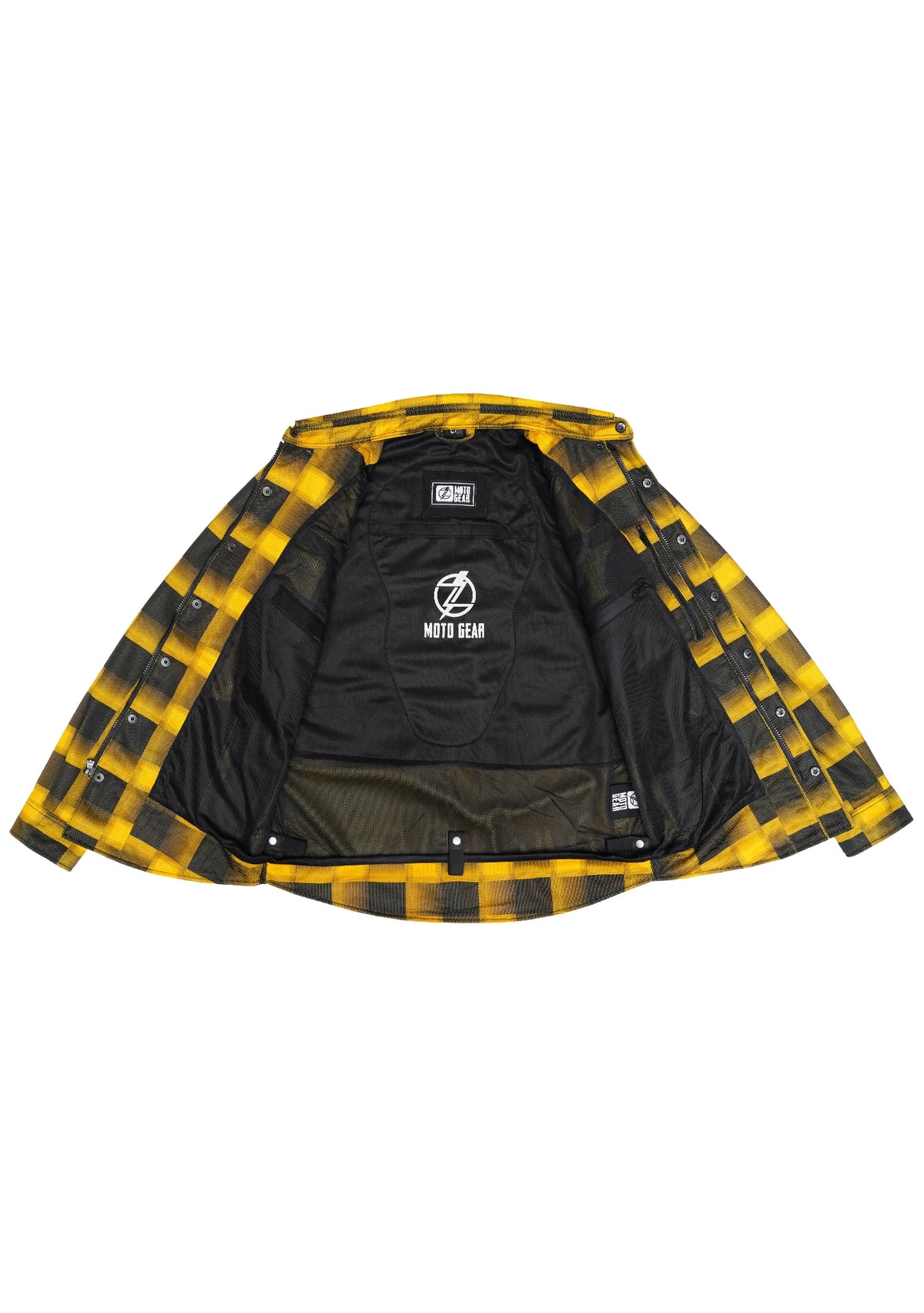 Men's Drifter Mesh Shirt Golden Yellow Check - Level 2 Protected - OZ MOTOGEAR
