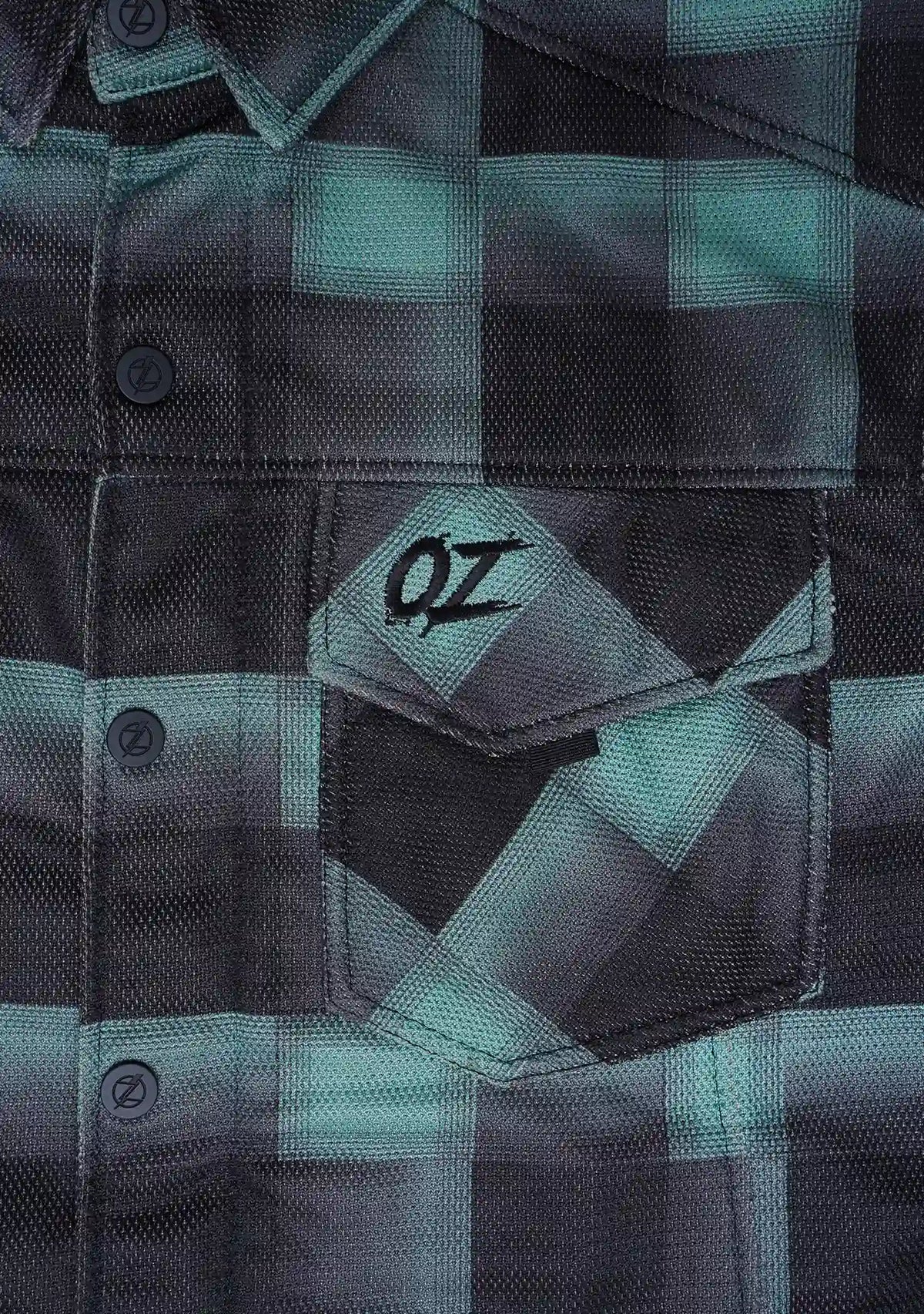 Men's Drifter Mesh Shirt Emrald Check - Level 2 Protected - OZ MOTOGEAR