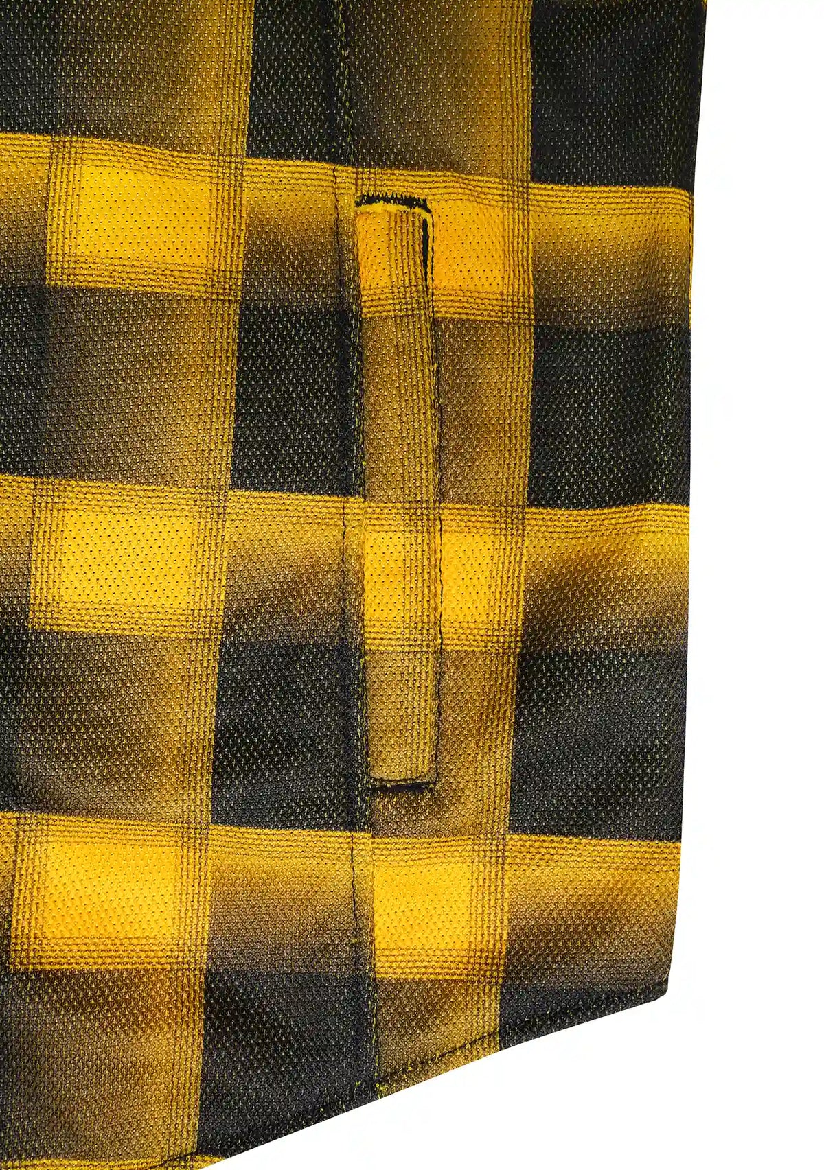 Men's Drifter Mesh Shirt Golden Yellow Check - Level 2 Protected - OZ MOTOGEAR
