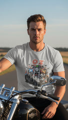 Men's T-Shirt Grey - OZ MOTOGEAR