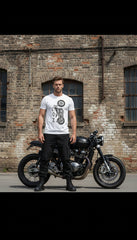 Men's T-Shirt White - OZ MOTOGEAR