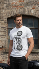 Men's T-Shirt White - OZ MOTOGEAR