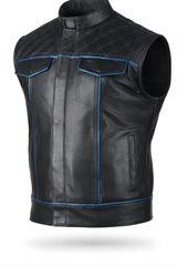 Men's Motorbike Vest Blue & Black - OZ MOTOGEAR