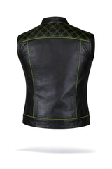 Men's Motorbike Vest Black & Green - OZ MOTOGEAR
