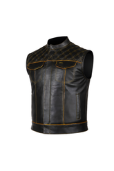 Men's Motorbike Vest Yellow & Black - OZ MOTOGEAR
