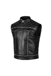 Men's Motorbike Vest Black & White - OZ MOTOGEAR