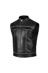 Men's Motorbike Vest Black & White - OZ MOTOGEAR