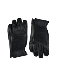 Gloves Leather Black - OZ MOTOGEAR