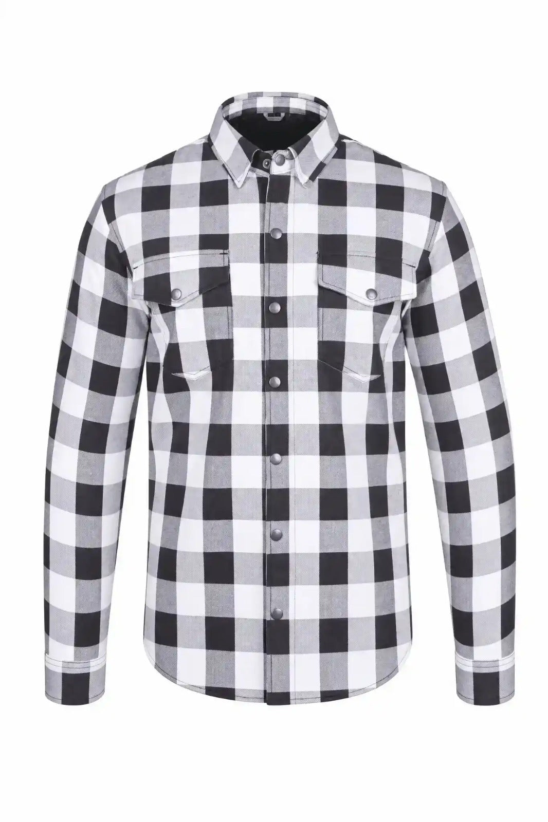 Highway66 Men's Flannel Shirt Black & White - CE AA Certified - OZ MOTOGEAR