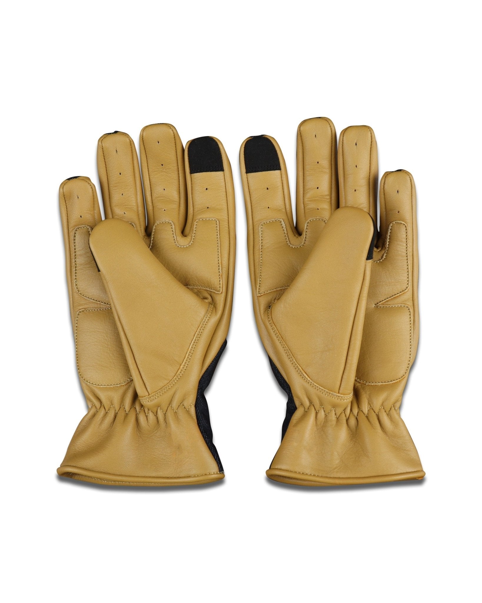 Gloves Denim Black & Golden - OZ MOTOGEAR - Oz Motogear