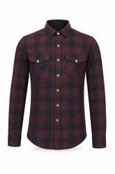 Men's Motorcycle Flannel Shirt CE AA Certified Dark Brown - OZ MOTOGEAR