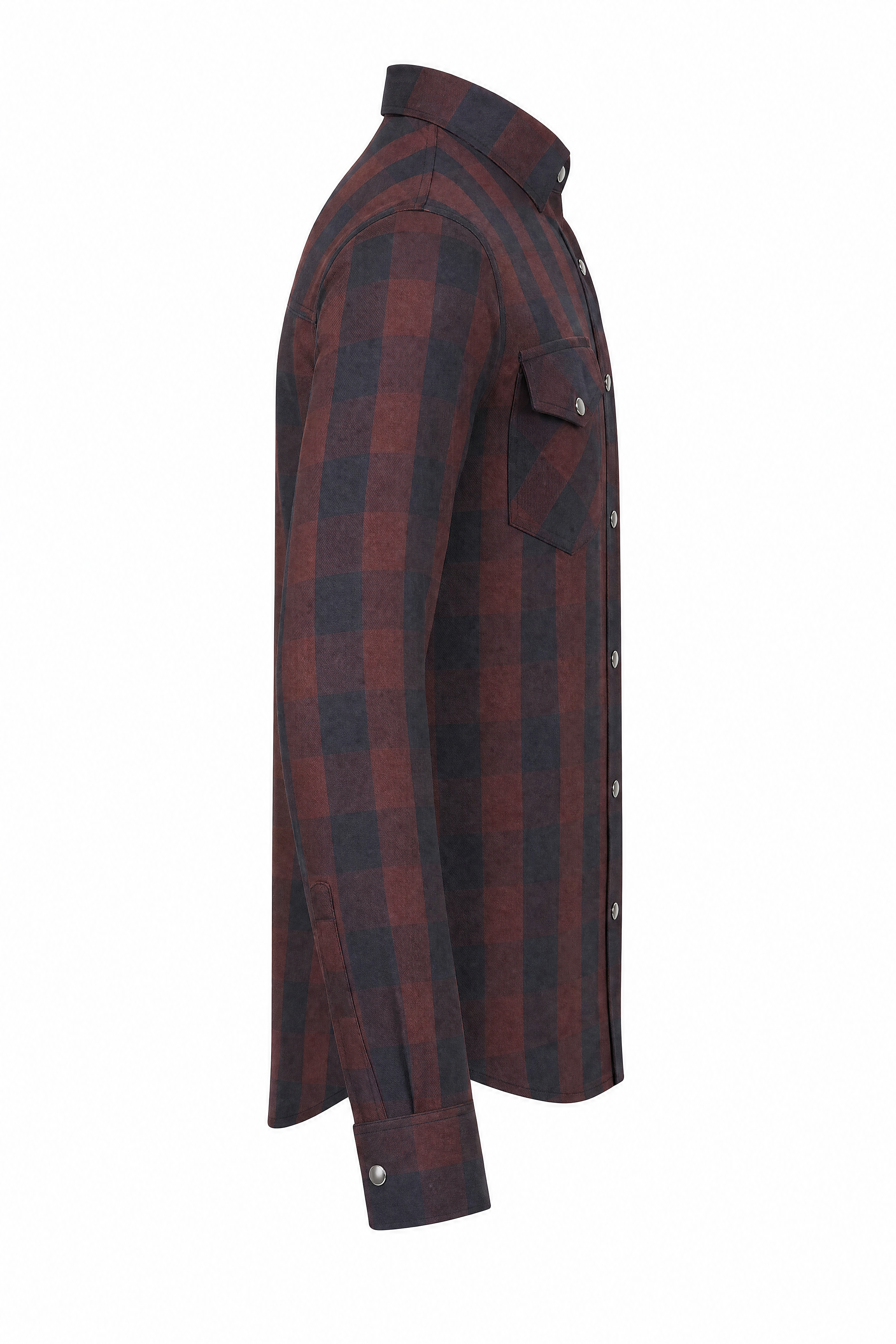 Men's Motorcycle Flannel Shirt CE AAA Certified Dark Brown - OZ MOTOGEAR