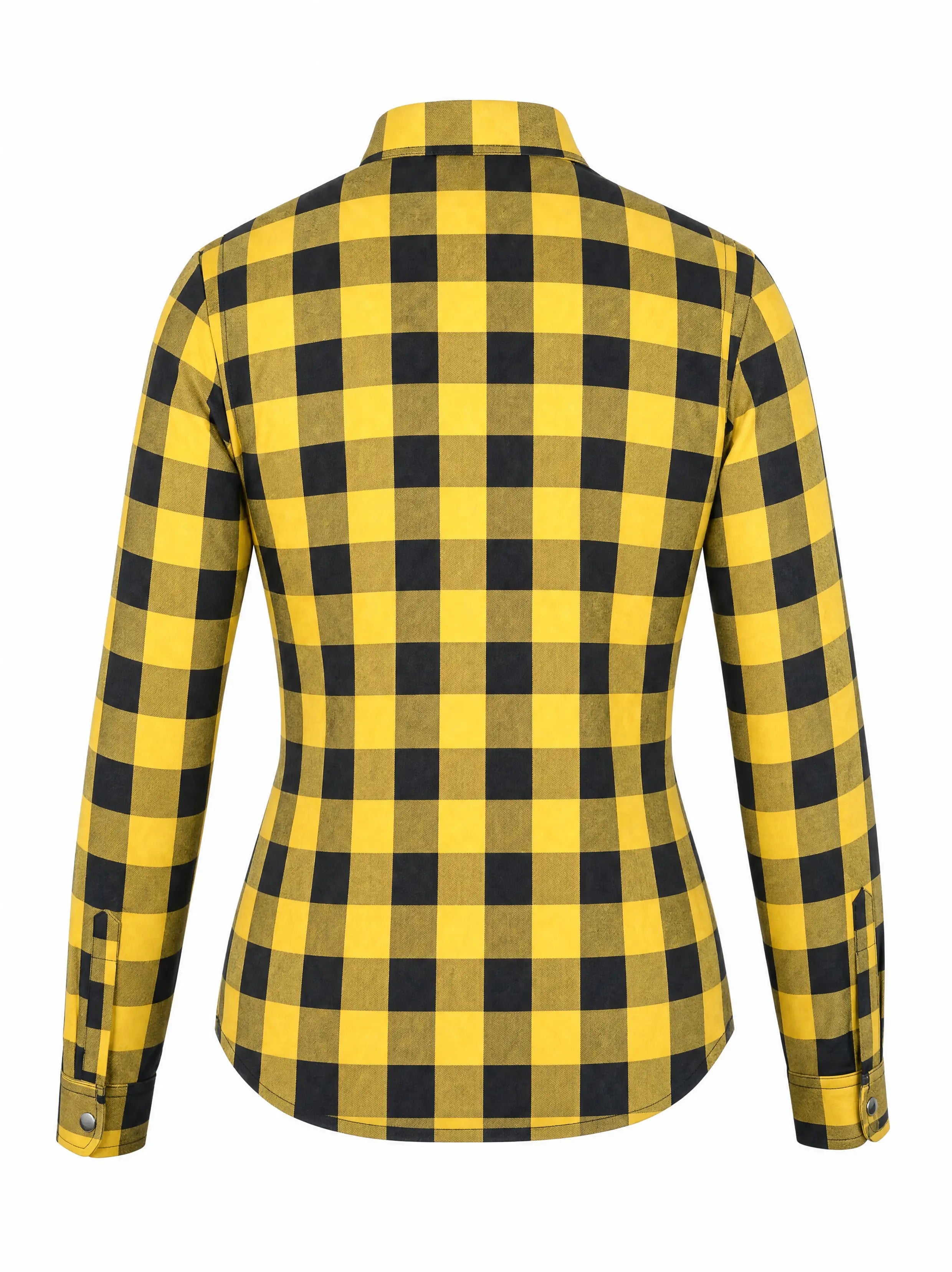 Ladies Motorcycle Flannel Shirt CE AA Certified Yellow & Black - OZ MOTOGEAR