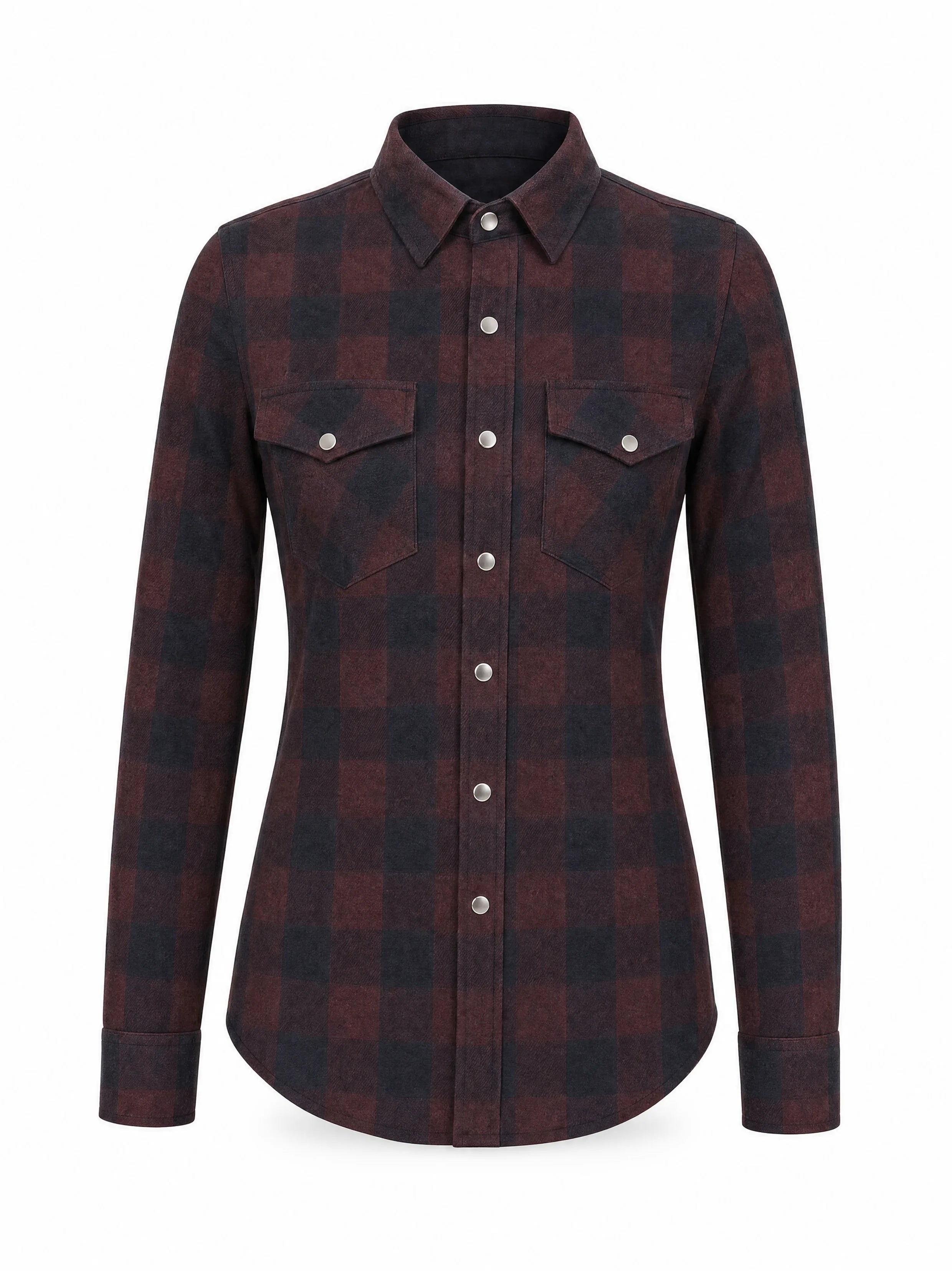 Ladies Motorcycle Flannel Shirt CE AAA Certified Dark Brown - OZ MOTOGEAR