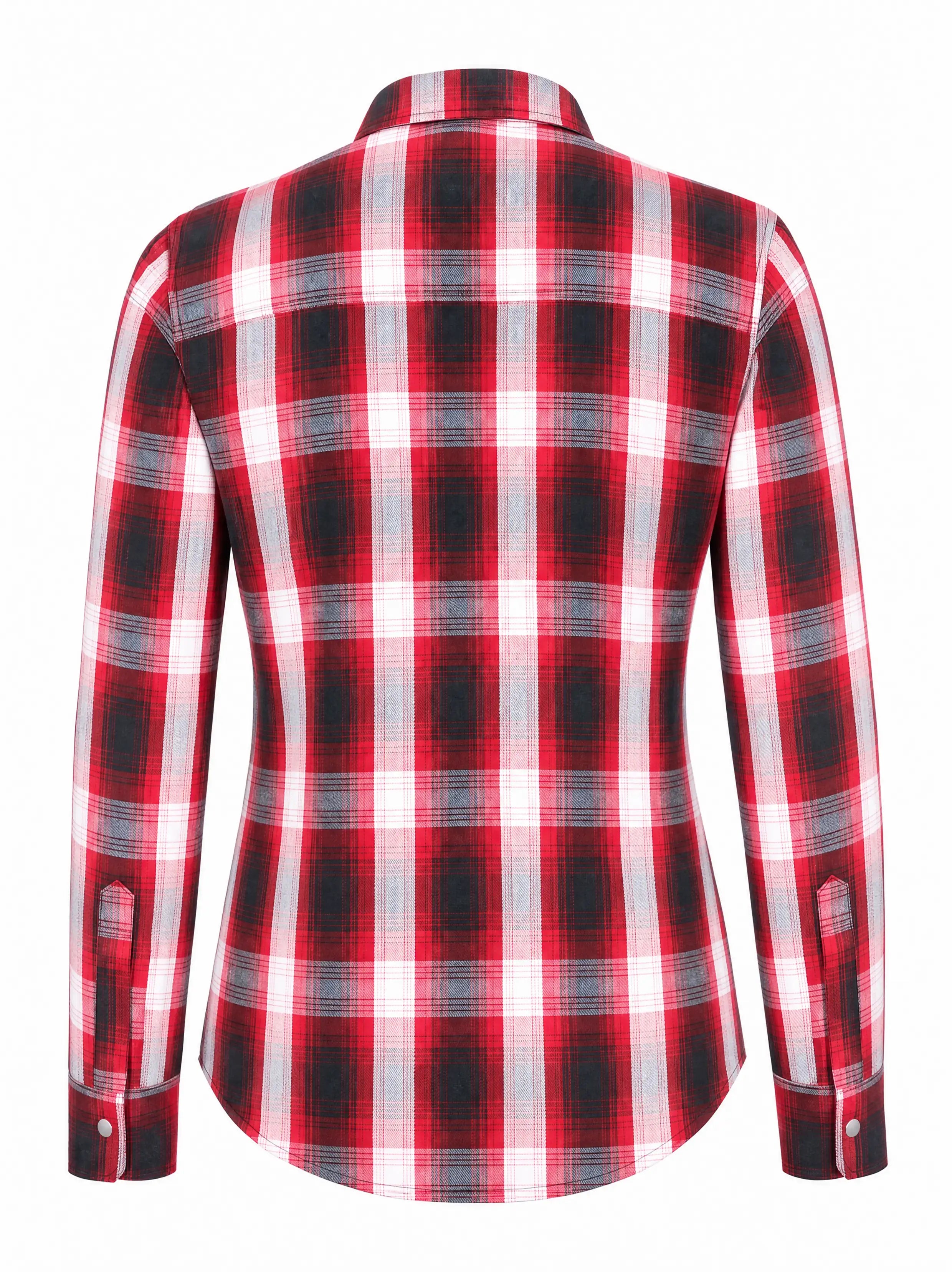 Ladies Motorcycle Flannel Shirt CE AAA Certified Red & White - OZ MOTOGEAR