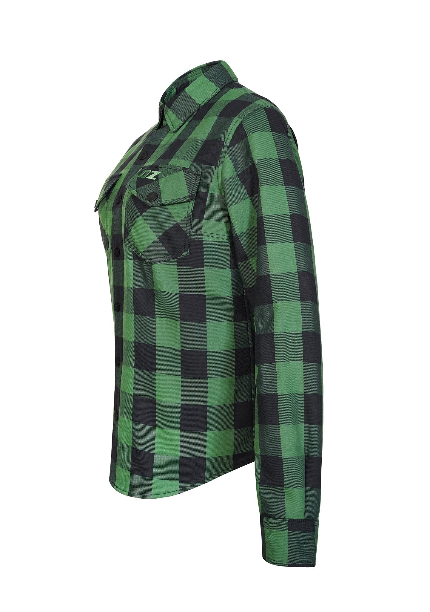 Highway66 Ladies Flannel Shirt Black & Green - CE AA Certified - OZ MOTOGEAR - OZ MOTOGEAR