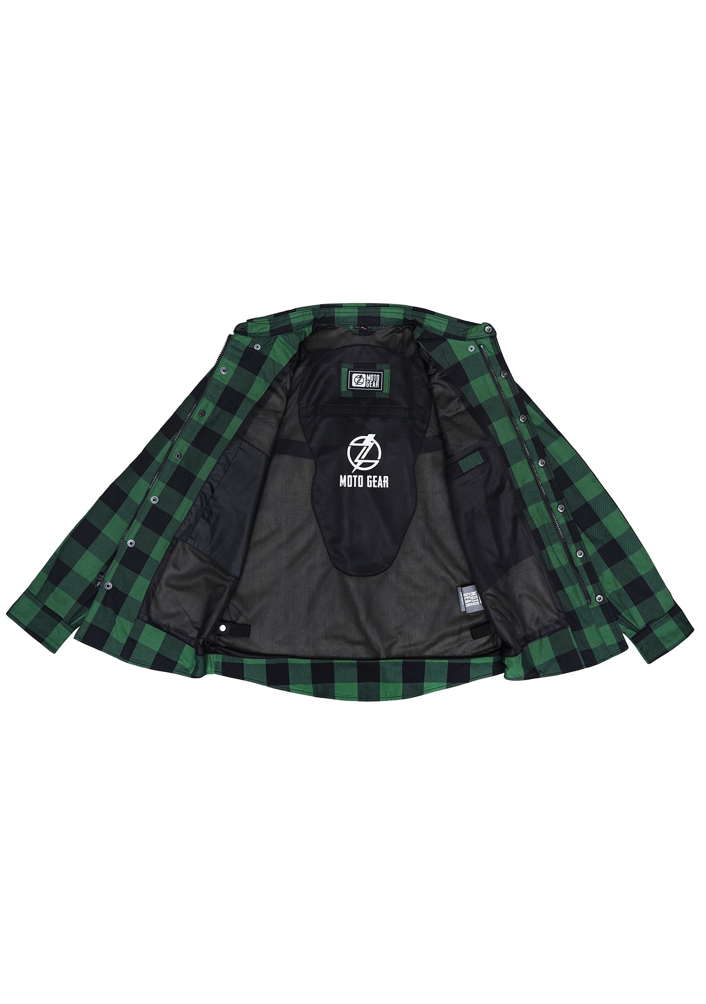 Highway66 Ladies Flannel Shirt Black & Green - CE AA Certified - OZ MOTOGEAR - OZ MOTOGEAR