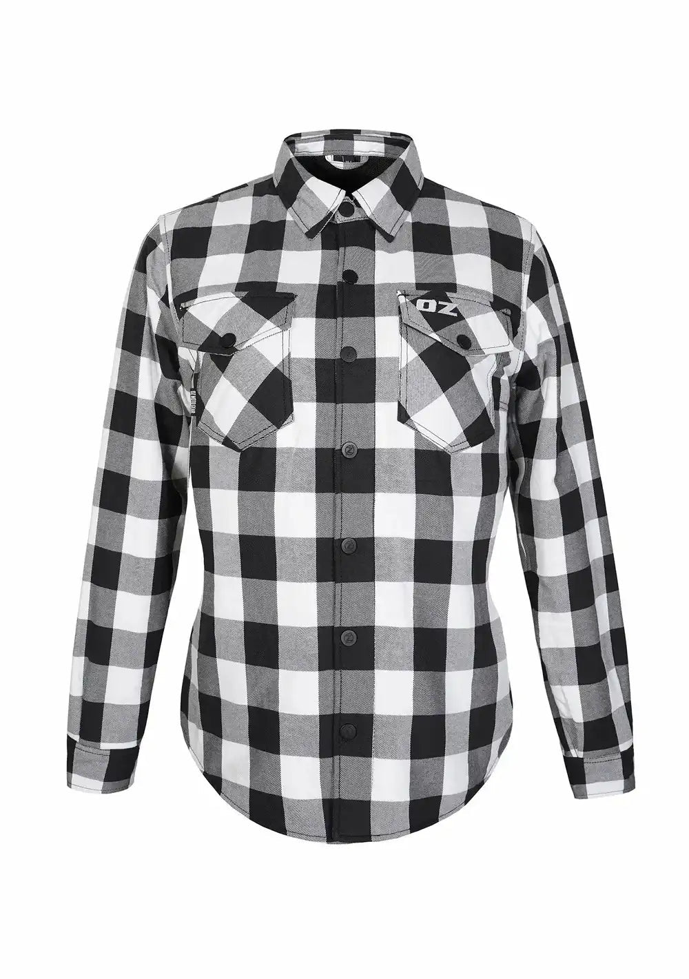 Highway66 Ladies Flannel Shirt Black & White - CE AA Certified - OZ MOTOGEAR - OZ MOTOGEAR