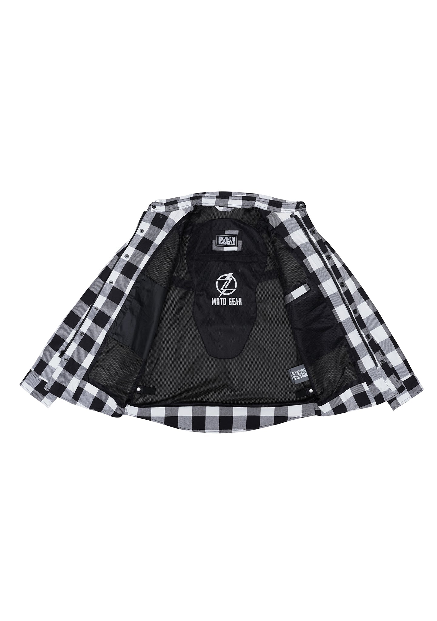 Highway66 Ladies Flannel Shirt Black & White - CE AA Certified - OZ MOTOGEAR - OZ MOTOGEAR