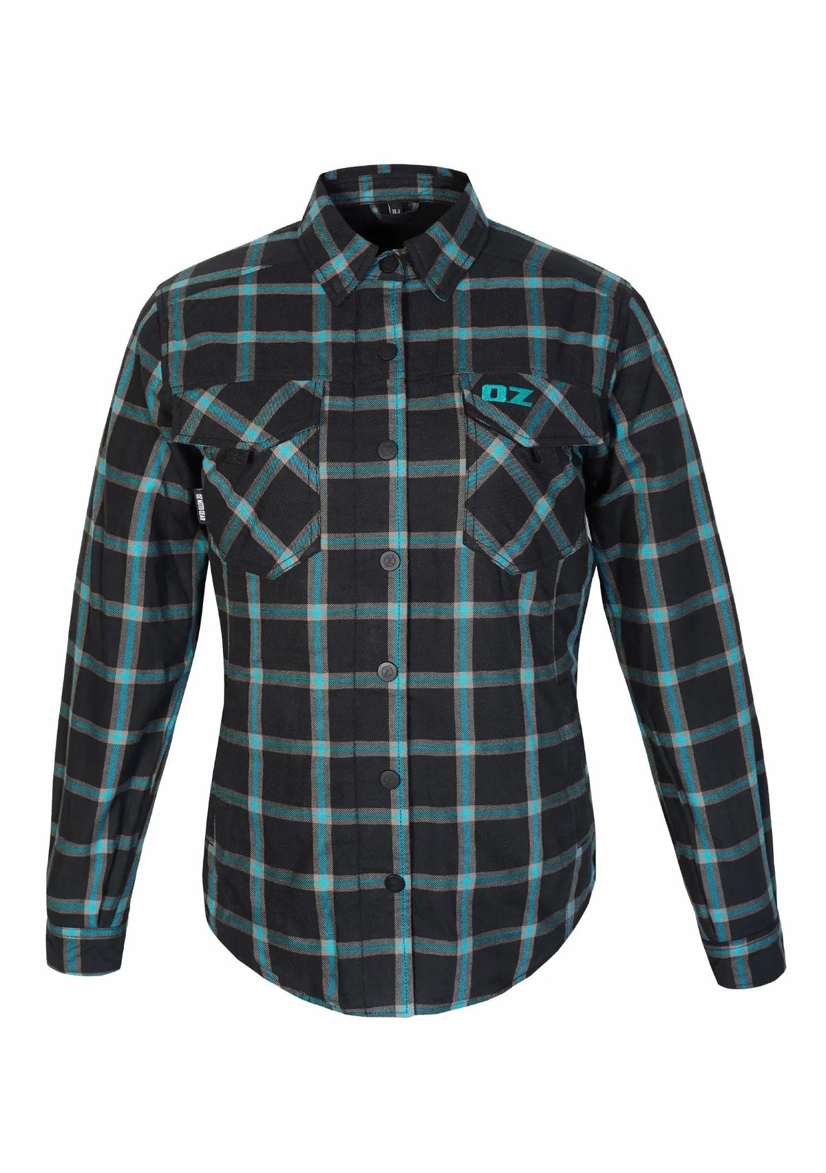Highway66 Ladies Flannel Shirt Obsidian Wave - CE AAA Certified - OZ MOTOGEAR - OZ MOTOGEAR