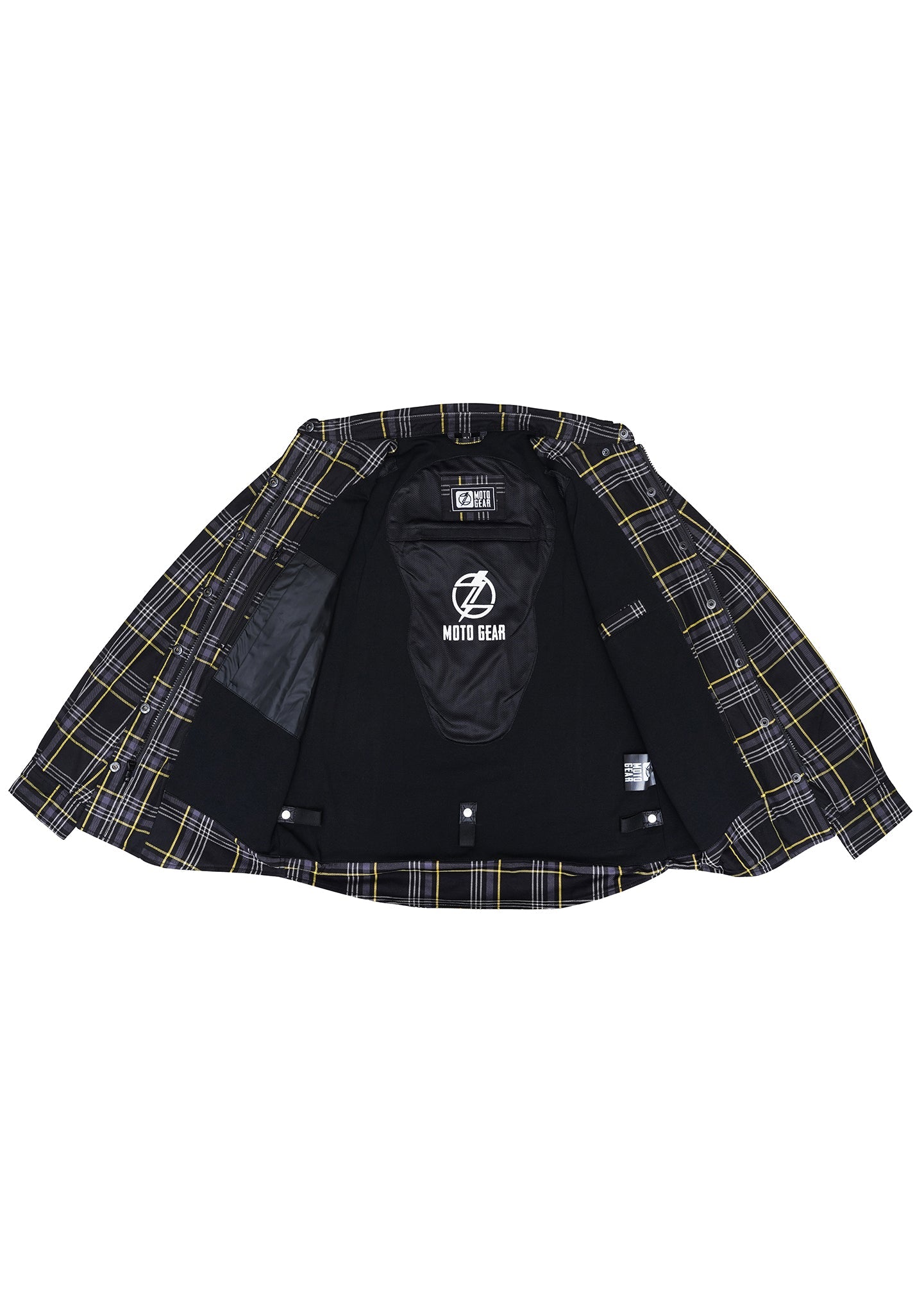 Highway66 Ladies Flannel Shirt Onyx Volt - CE AAA Certified - OZ MOTOGEAR - OZ MOTOGEAR