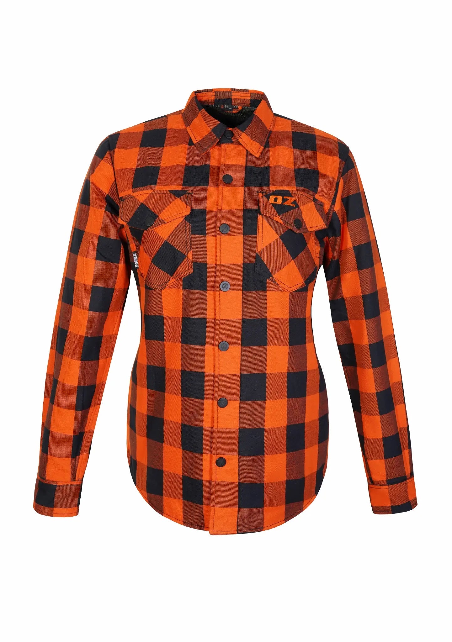 Highway66 Ladies Flannel Shirt Orange & Black - CE AA Certified - OZ MOTOGEAR - OZ MOTOGEAR