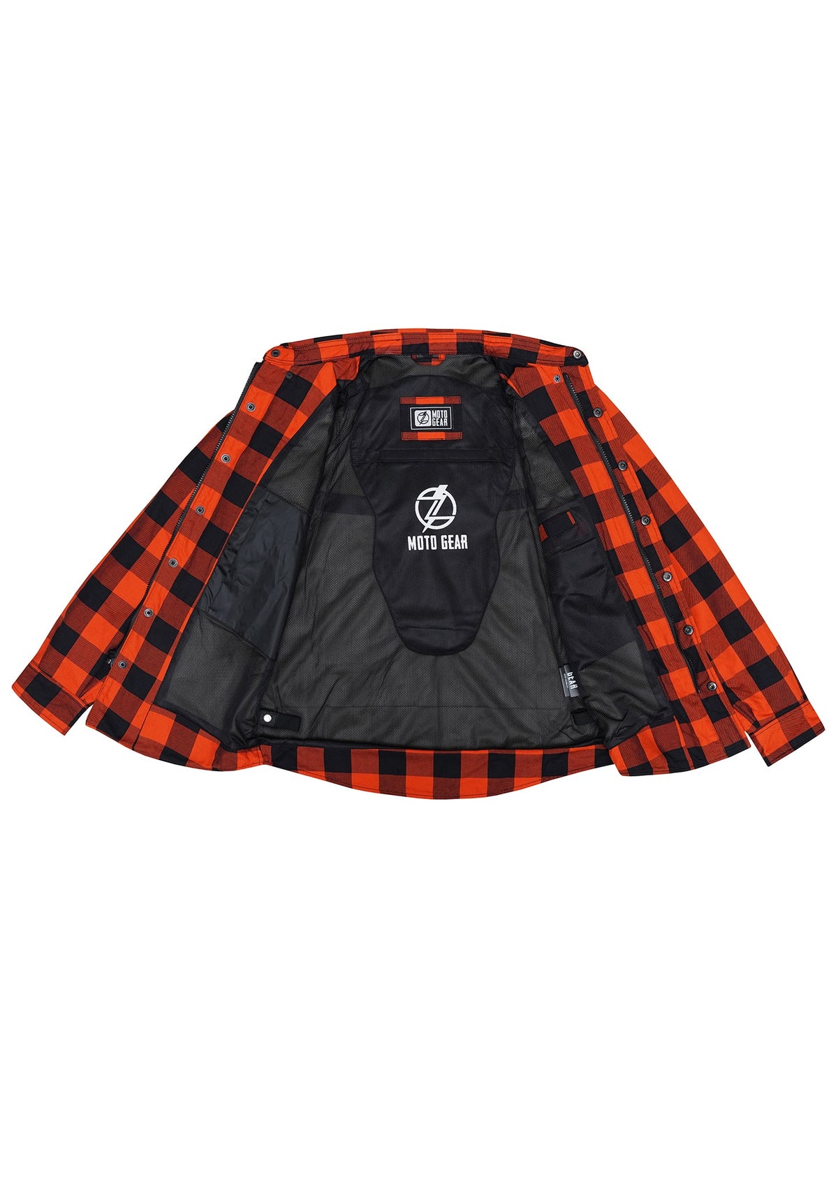 Highway66 Ladies Flannel Shirt Orange & Black - CE AA Certified - OZ MOTOGEAR - OZ MOTOGEAR
