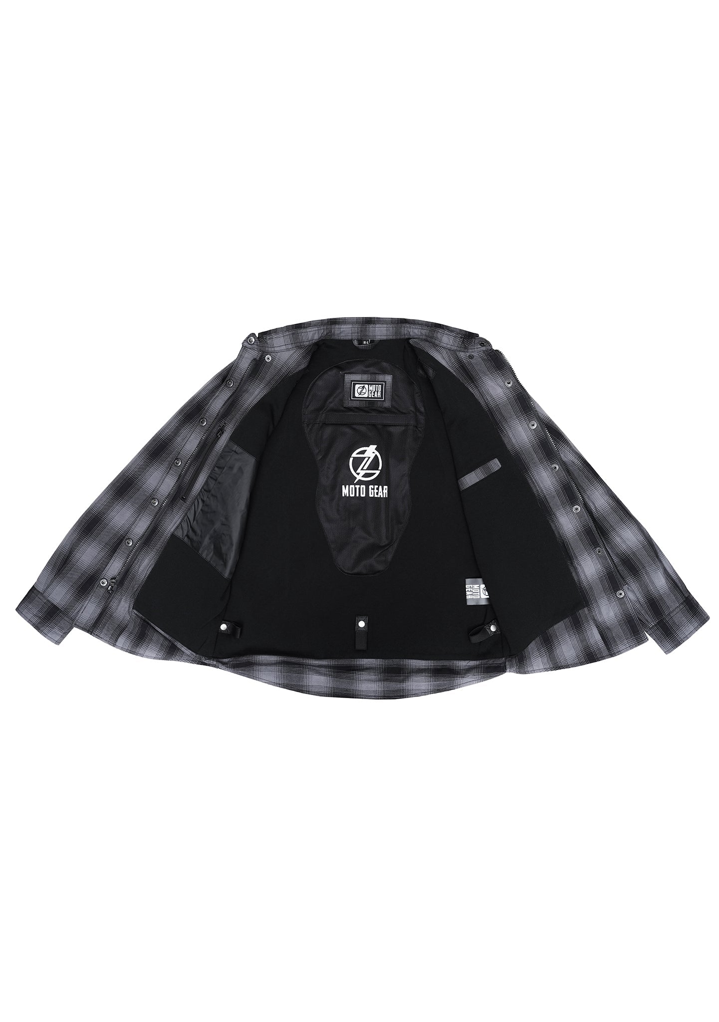 Highway66 Ladies Flannel Shirt Step-Up Black & Grey - CE AA Certified - OZ MOTOGEAR - OZ MOTOGEAR