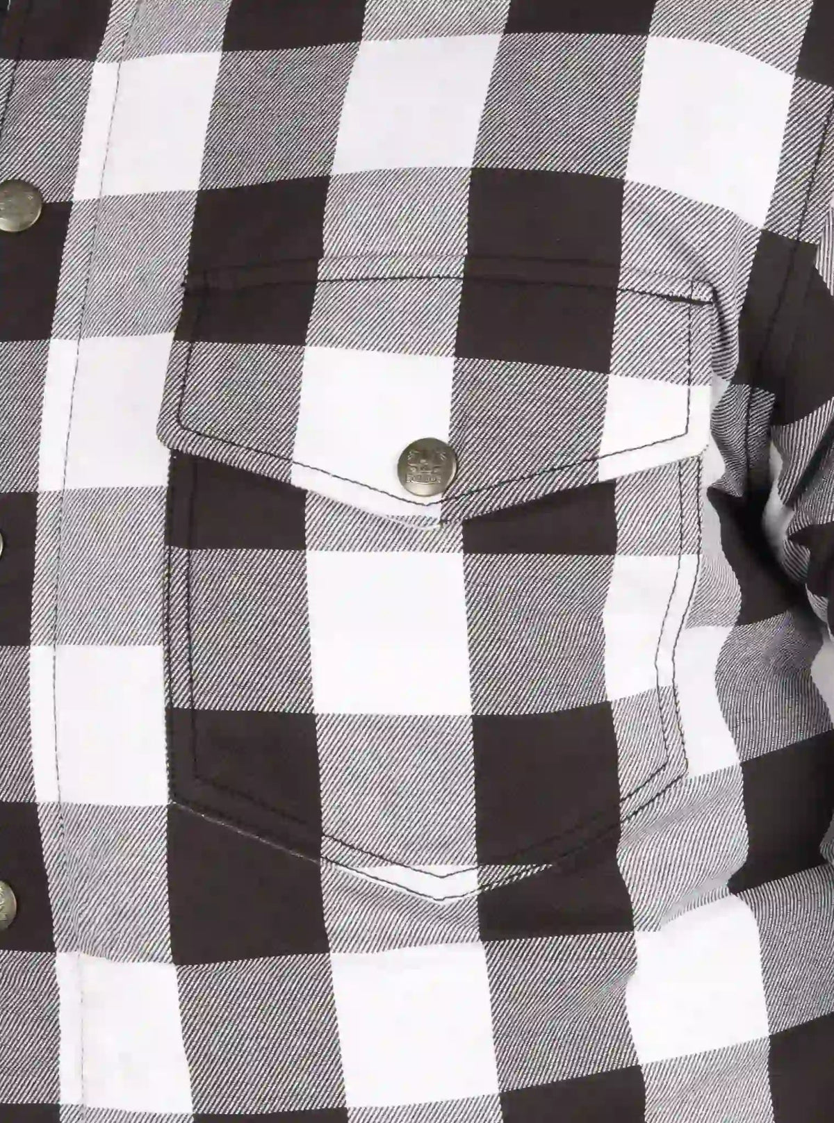 Highway66 Men's Flannel Shirt Black & White - CE AA Certified - OZ MOTOGEAR - OZ MOTOGEAR