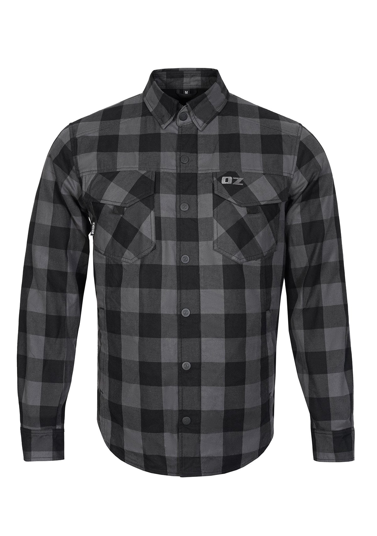 Highway66 Men's Flannel Shirt Grey & Black - CE AA Certified - OZ MOTOGEAR - OZ MOTOGEAR