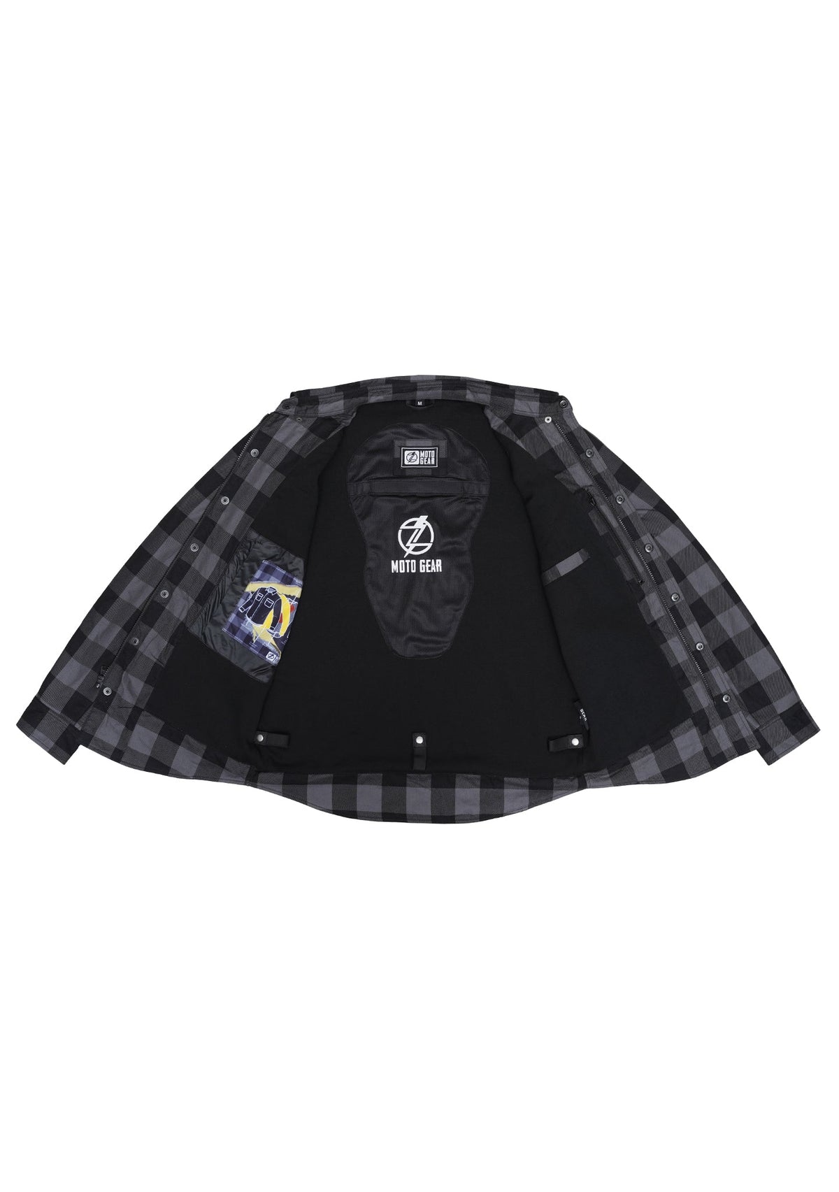 Highway66 Men's Flannel Shirt Grey & Black - CE AA Certified - OZ MOTOGEAR - OZ MOTOGEAR