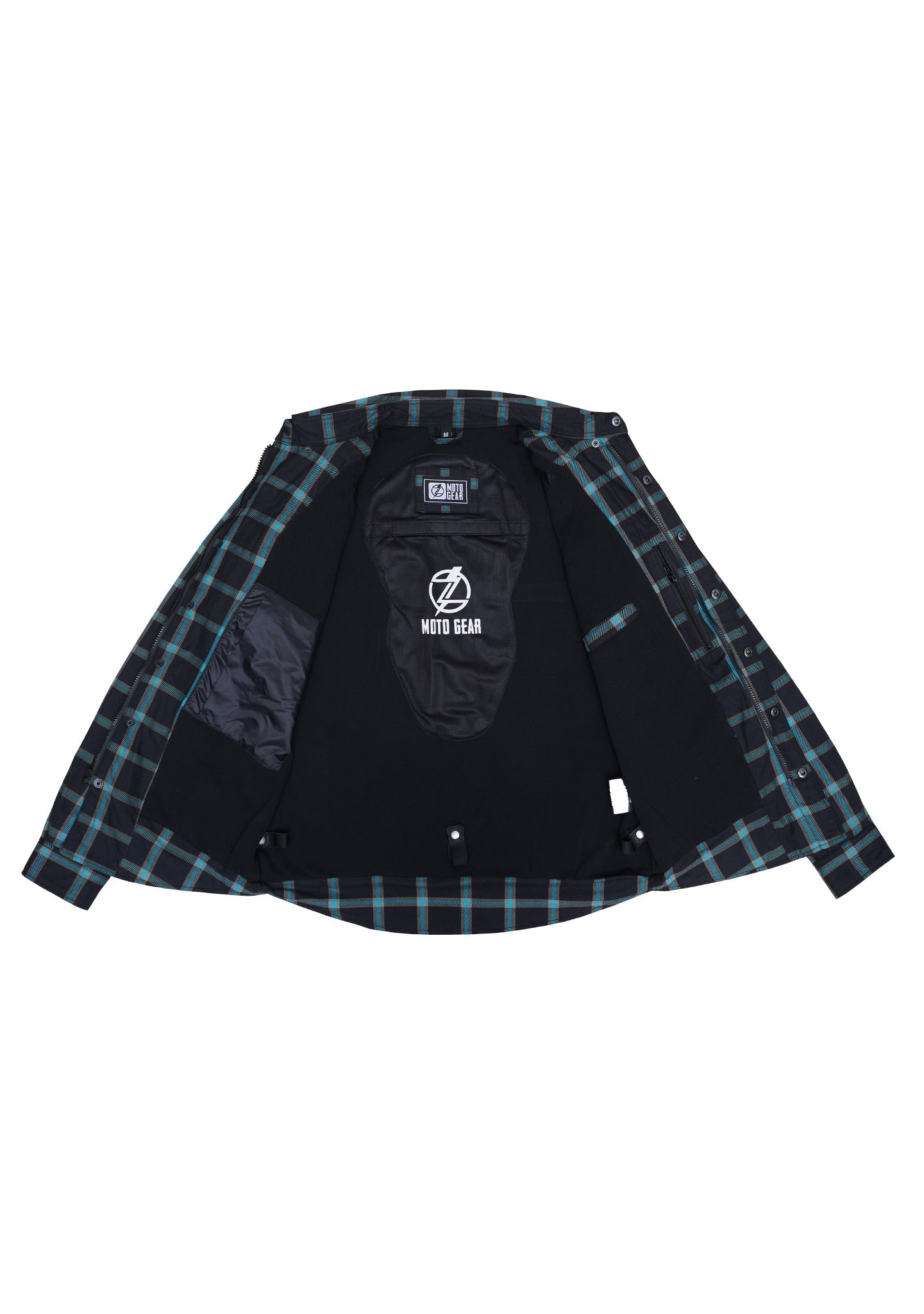 Highway66 Men's Flannel Shirt Obsidian Wave - CE AAA Certified - OZ MOTOGEAR - OZ MOTOGEAR