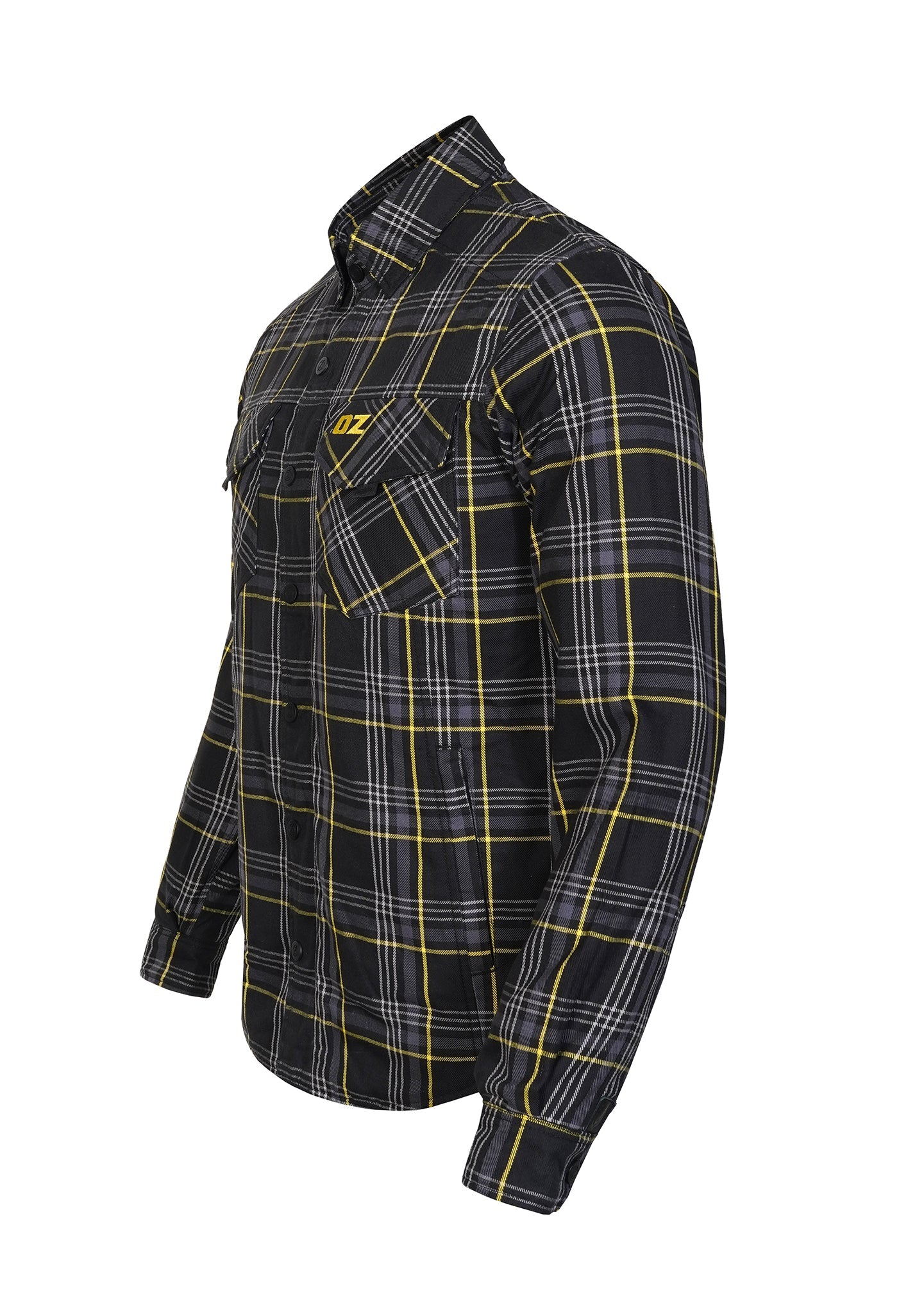 Highway66 Men's Flannel Shirt Onyx Volt - CE AAA Certified - OZ MOTOGEAR - OZ MOTOGEAR