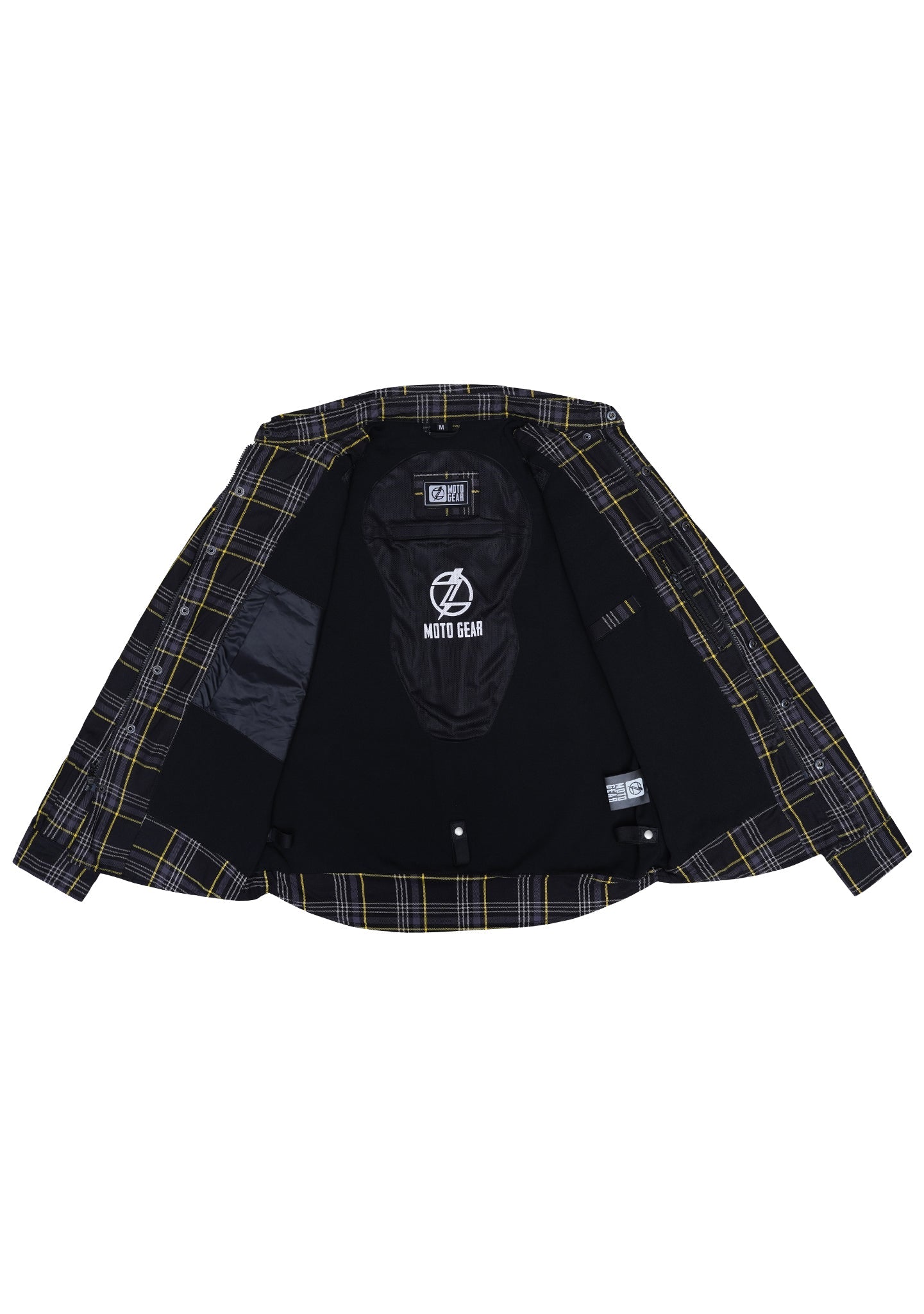 Highway66 Men's Flannel Shirt Onyx Volt - CE AAA Certified - OZ MOTOGEAR - OZ MOTOGEAR