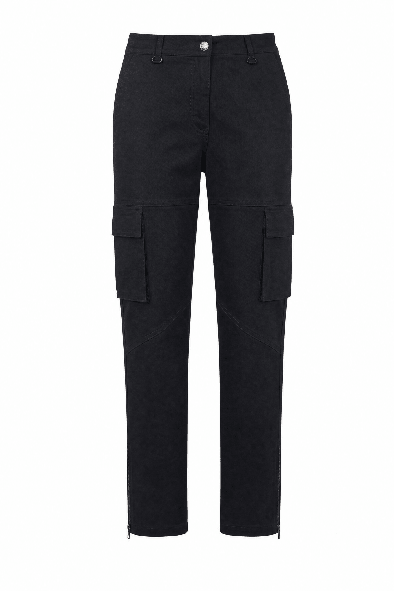 Ladies Cargo Pant AAA Cotton Twill Black - Loose Fit - OZ MOTOGEAR - Oz Motogear