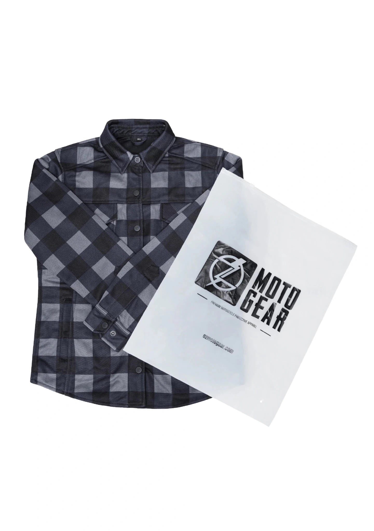 Ladies Drifter Mesh Shirt Blacktop Check - Level 2 Protected - OZ MOTOGEAR - OZ MOTOGEAR