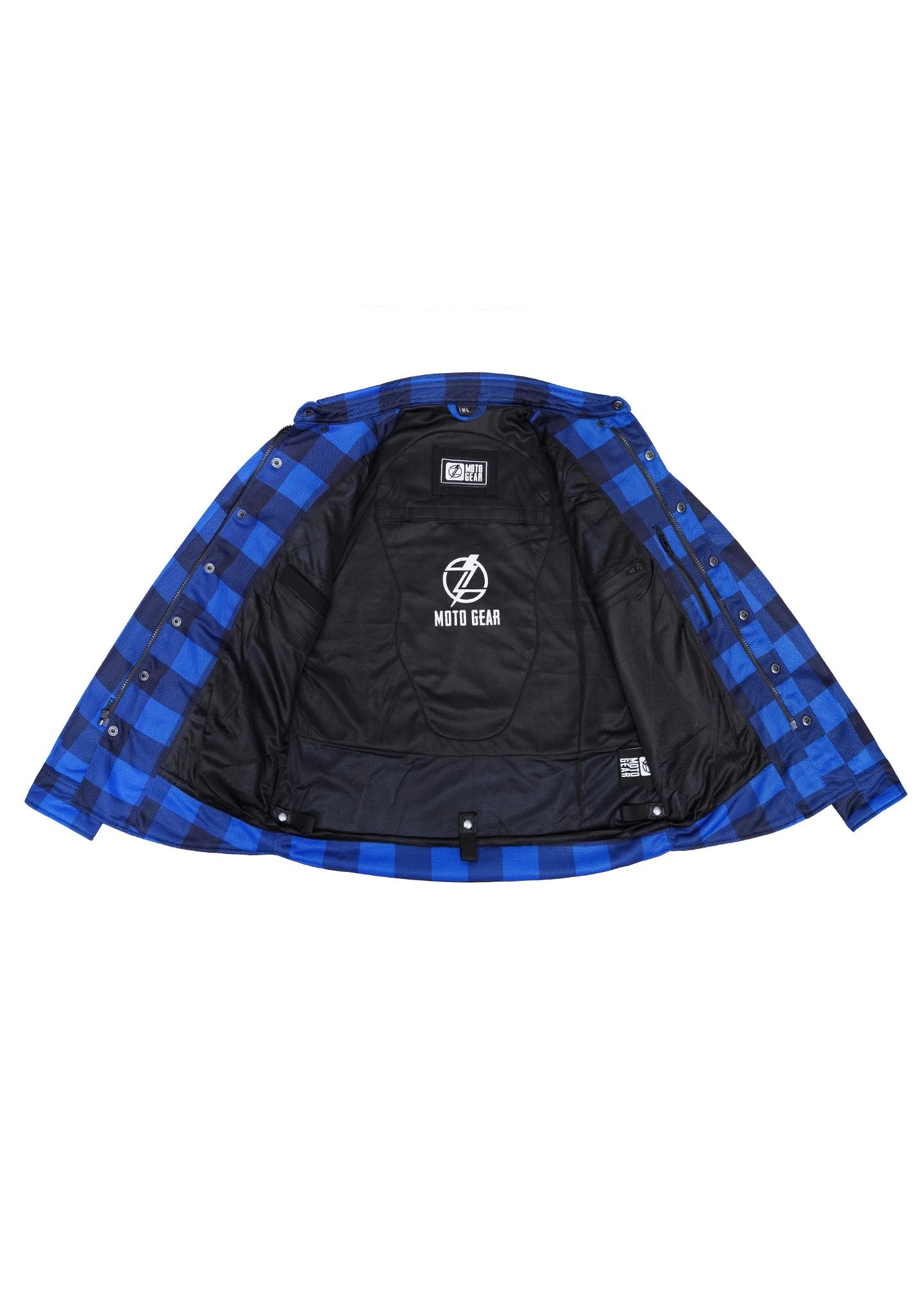 Ladies Drifter Mesh Shirt Blue Check - Level 2 Protected - OZ MOTOGEAR - OZ MOTOGEAR
