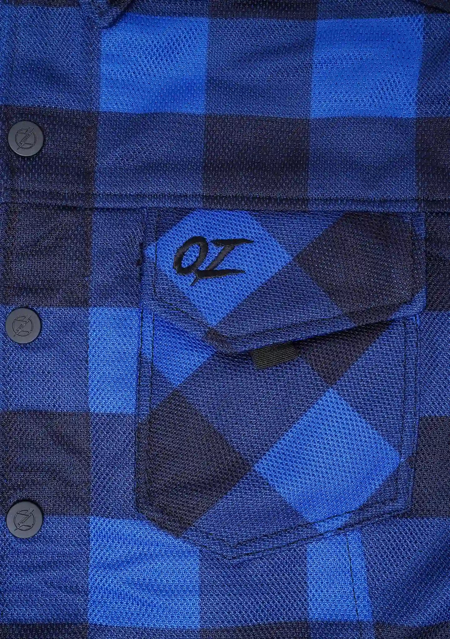 Ladies Drifter Mesh Shirt Blue Check - Level 2 Protected - OZ MOTOGEAR - OZ MOTOGEAR