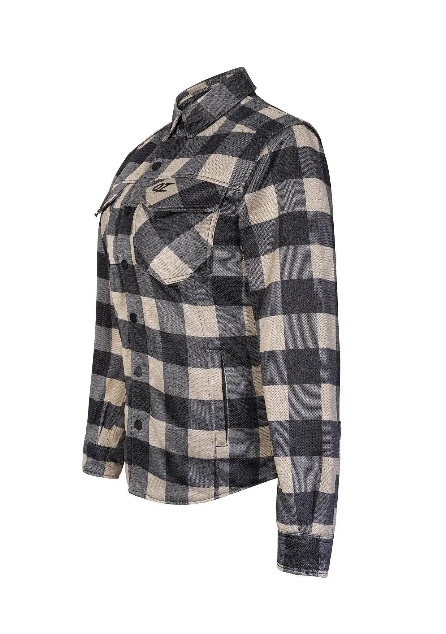 Ladies Drifter Mesh Shirt Grey Check - Level 2 Protected - OZ MOTOGEAR - OZ MOTOGEAR