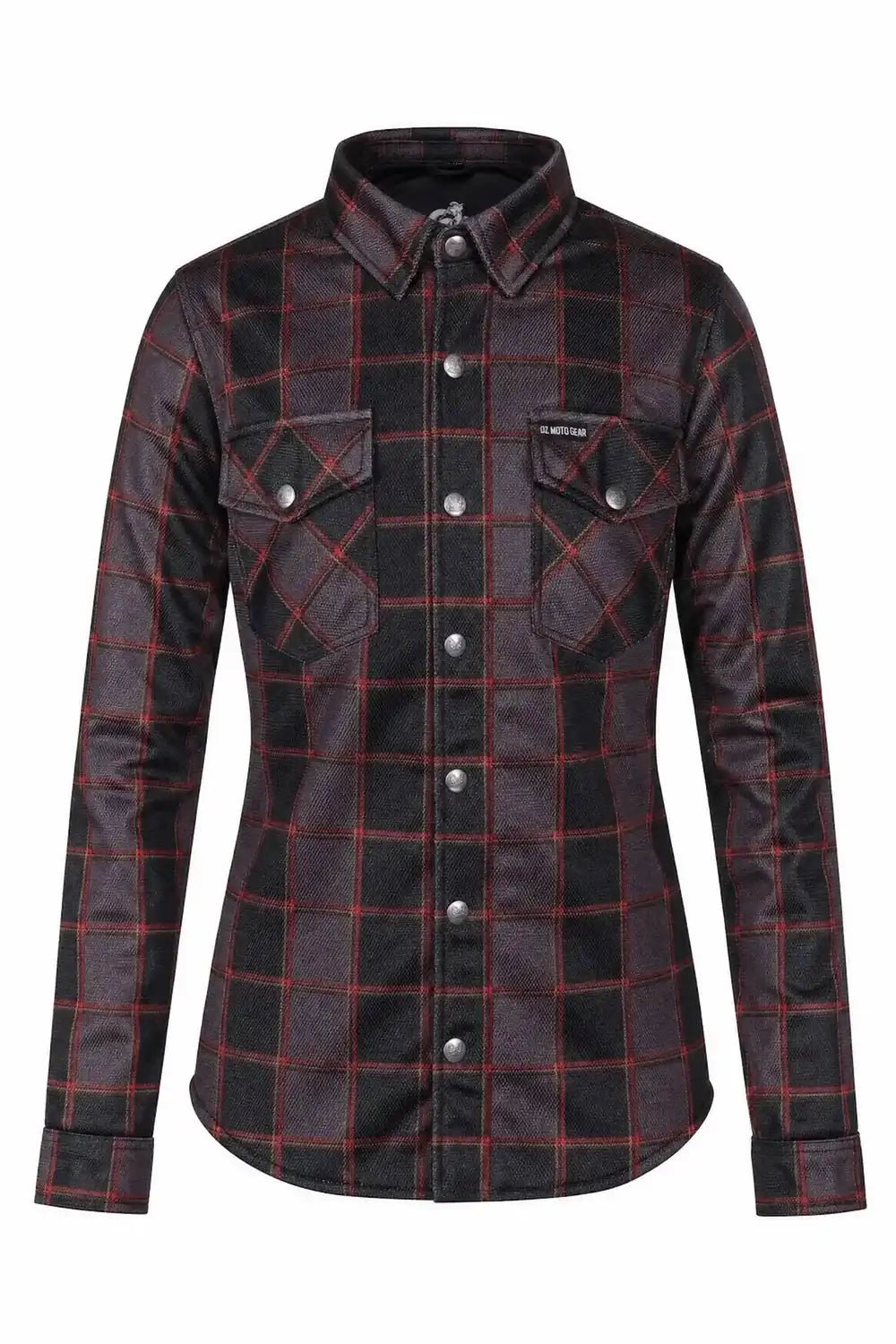 Ladies Drifter Mesh Shirt Red Plaid - Level 2 Protected - OZ MOTOGEAR - OZ MOTOGEAR