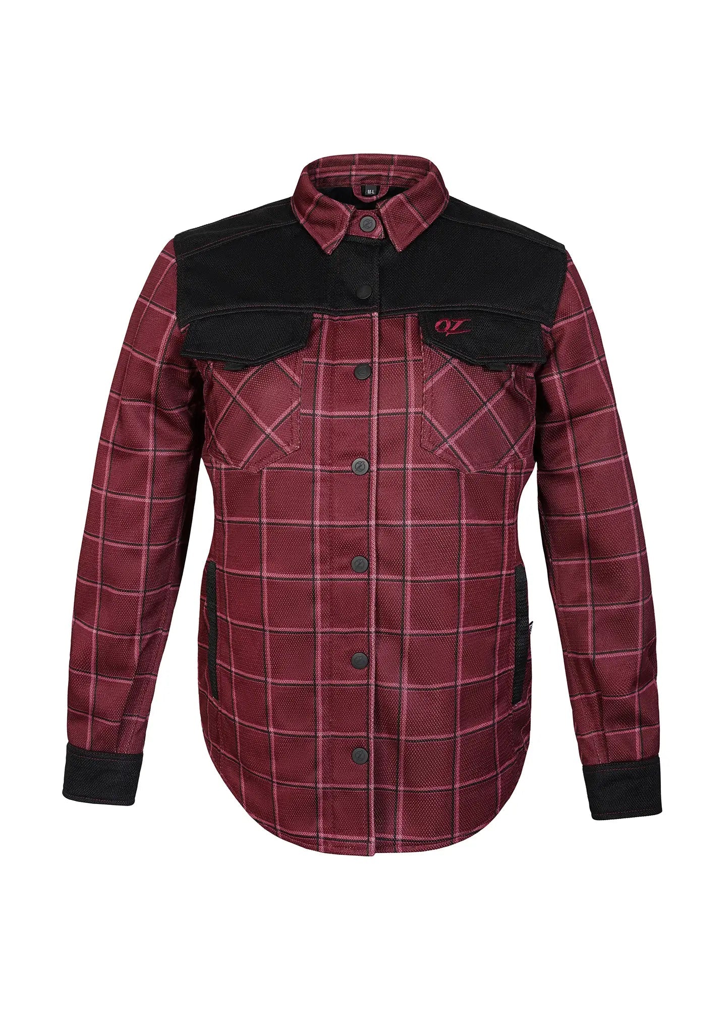 Ladies Drifter Mesh Shirt Vintner Windowpane - Level 2 Protected - OZ MOTOGEAR - OZ MOTOGEAR