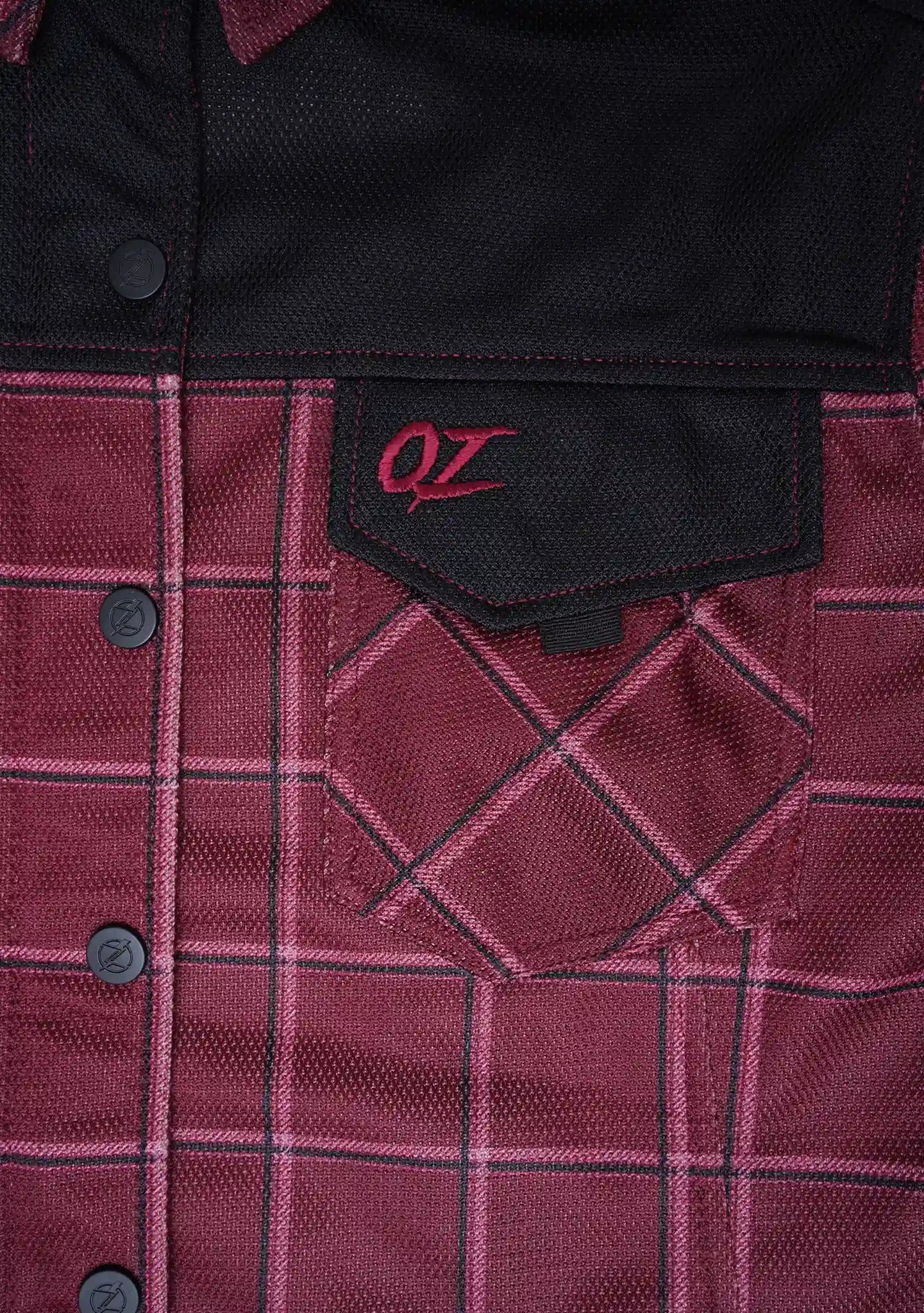 Ladies Drifter Mesh Shirt Vintner Windowpane - Level 2 Protected - OZ MOTOGEAR - OZ MOTOGEAR
