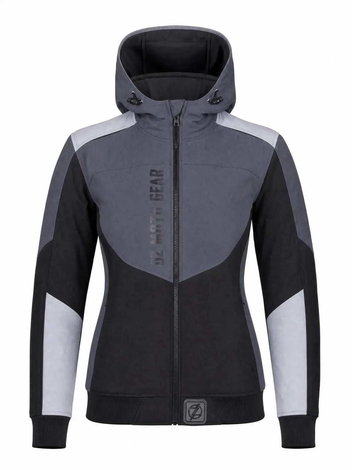 BlackThorne Ladies Reflective Softshell Hoodie Black & Grey - Level 2 Protected - OZ MOTOGEAR
