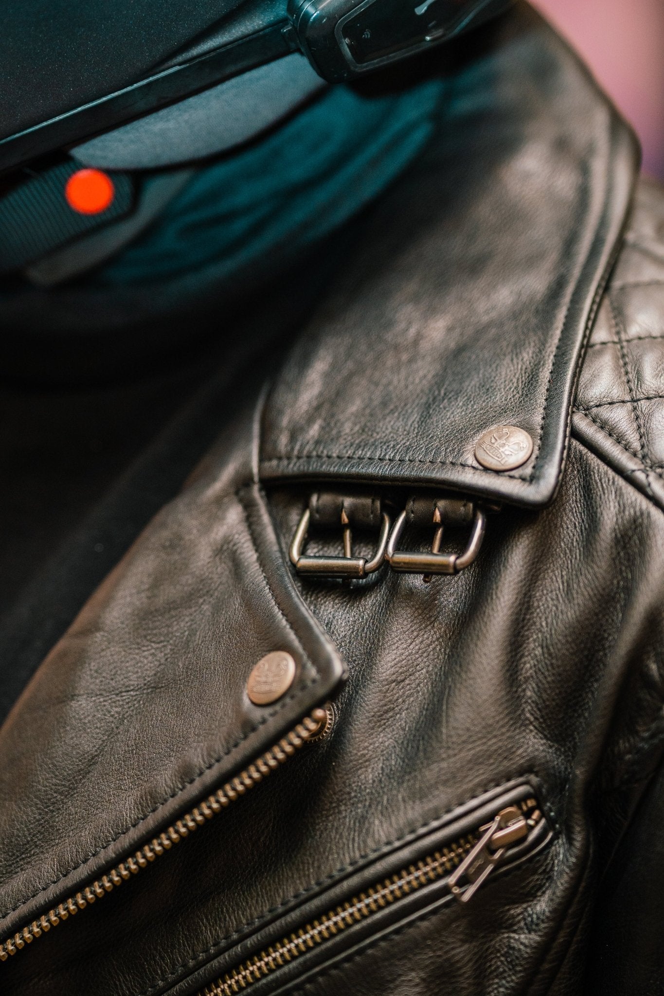 Men's Biker Quilted Leather Jacket Black - OZ MOTOGEAR - Oz Motogear
