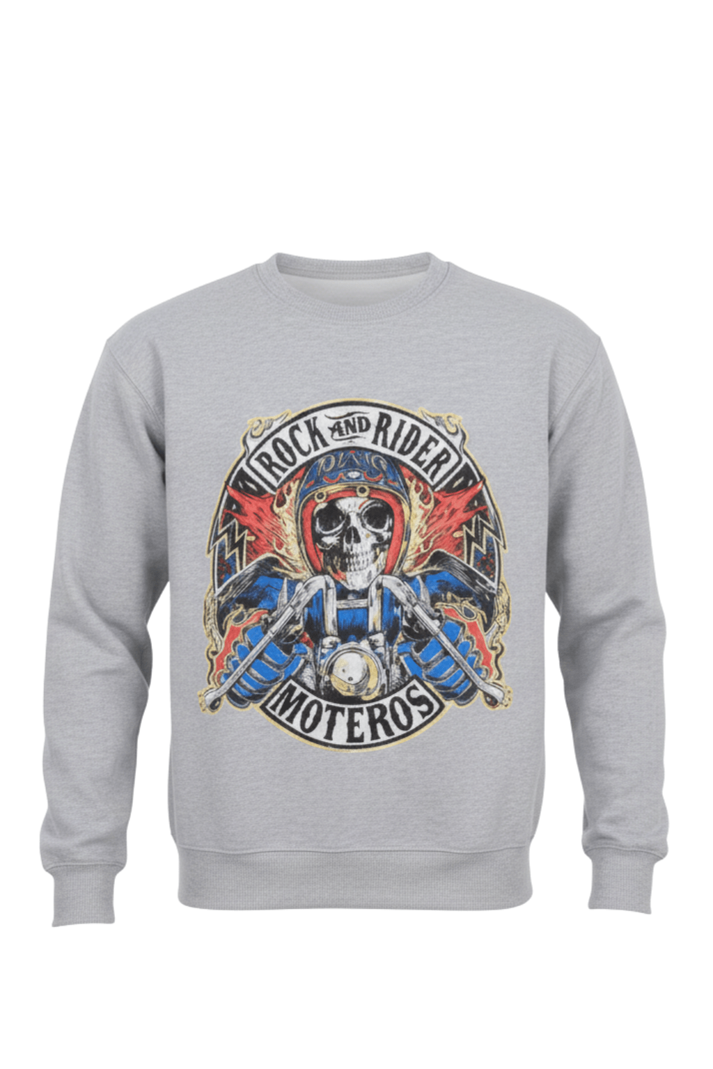 Men's Casual Biker Sweatshirt Grey - OZ MOTOGEAR - Oz Motogear